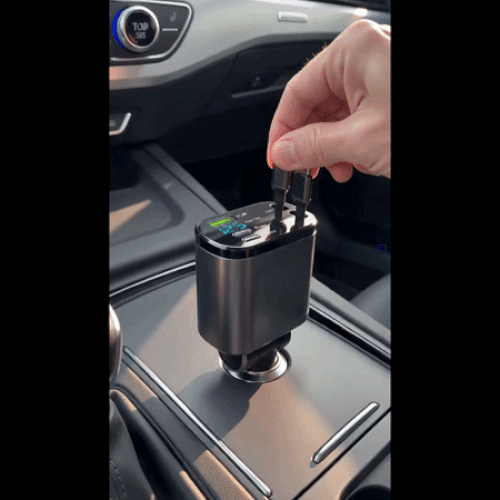 Adaptor retractabil pentru încărcător auto 5 în 1